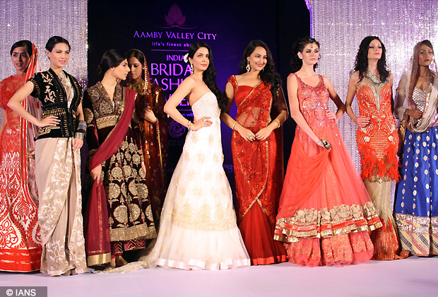 Bollywood actress Sonakshi Sinha at the press conference for the Aamby Valley India Bridal Fashion Week 2012 , in New Delhi on Tuesday. (Photo IANS)