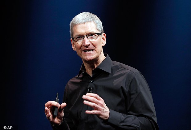 Apple CEO Tim Cook speaks during an Apple event in San Francisco, Wednesday, Sept. 12, 2012. (AP Photo/Jeff Chiu)