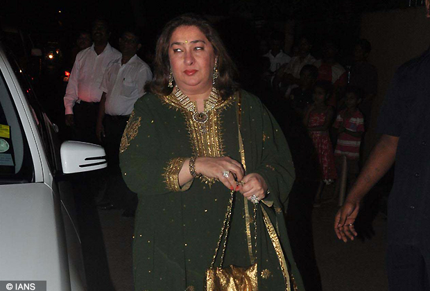 Rima Kapoor Jain, daughter of Raj Kapoor at Saif Ali Khan and Kareena Kapoor Sangeet Ceremony at their new house in Bandra, Mumbai. (Photo IANS)