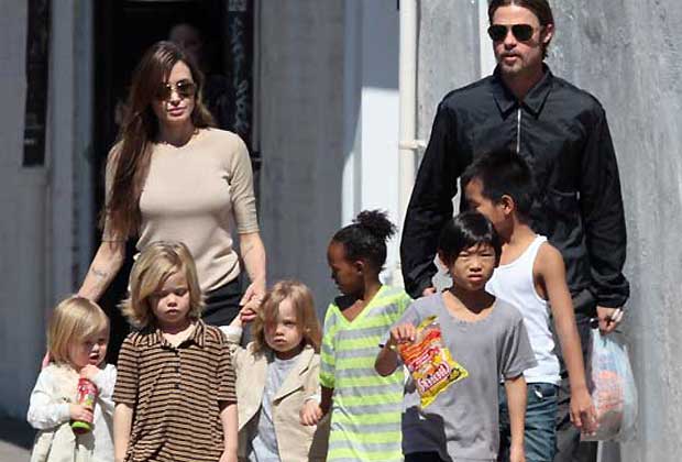 The 'Salt' actress is soon going to marry her long time beau Brad Pitt. The couple Brangelina' together has a brood expanding to an extent of 6 kids. Angelina Jolie adopted three of her kids Maddox Chivan (Cambodia), Zahara Marley (Ethiopia), Shiloh Nouvel (Biological child 2006), Pax Thien (2007), Knox L on, and a daughter, Vivienne Marcheline (biological kids 2008).