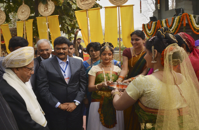 President Pranab Mukherjee at Surajkund Arts and Crafts mela in Surajkund, Haryana on Feb. 2. (Photo IANS)