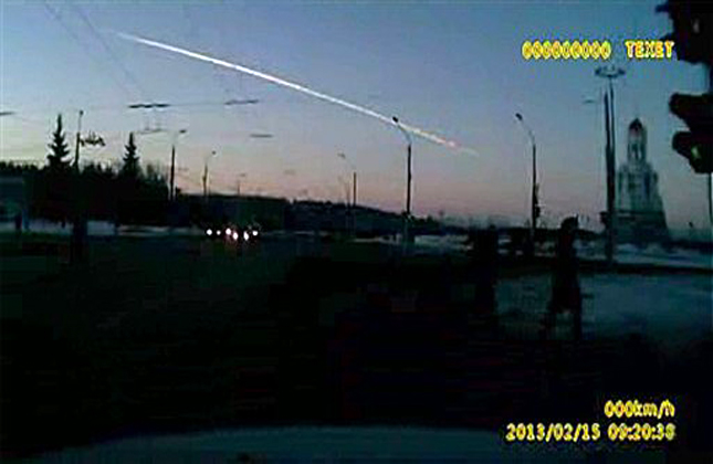 Exploding meteor over Russia