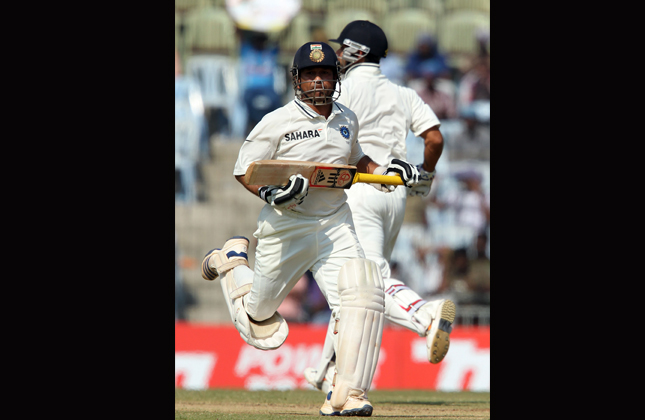 India s Sachin Tendulkar during the first test match against Australia at MA Chidambaram Stadium in Chennai on Saturday, February 23, 2013. (Photo IANS)