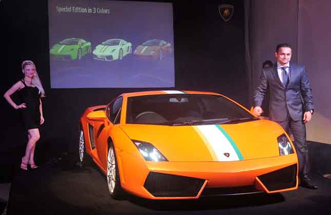 Pravan Shetty, Head of Operations, Lamborghini launched new edition car Gallardo LP550 2 in Mumbai on June 19, 2013. (Photo Sandeep Mahankal/IANS)