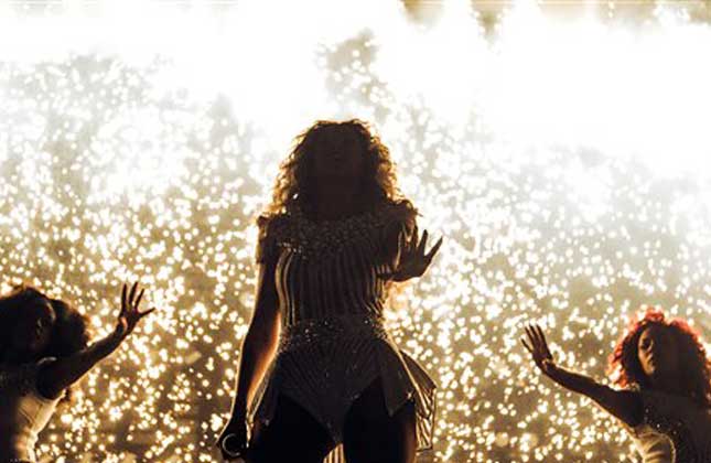 Singer Beyonce performs on her Mrs. Carter Show World Tour 2013 , on Saturday, July 13, 2013 at the Bridgestone Arena in Nashville, Tenn. AP Phtoto