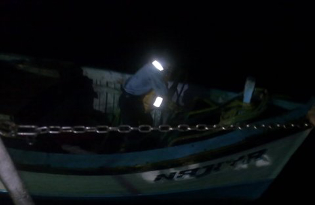 Indian Coast Guard rescue two Indian crew of a fishing boat MFB NAJIYA, stranded about 35 nautical miles off the Kerala coast.