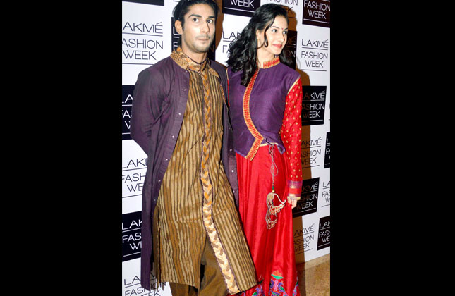 Bollywood actors Prateek Babbar and Shradhha Kapoor at Lakme Fashion Week 2013.(Photo Vinod Singh)