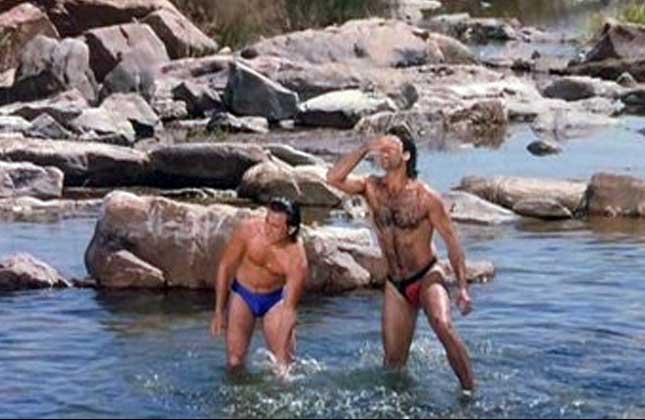 Semi nude still from a movie of Saif and Akshay. Probably they would never like to reapeat it again.