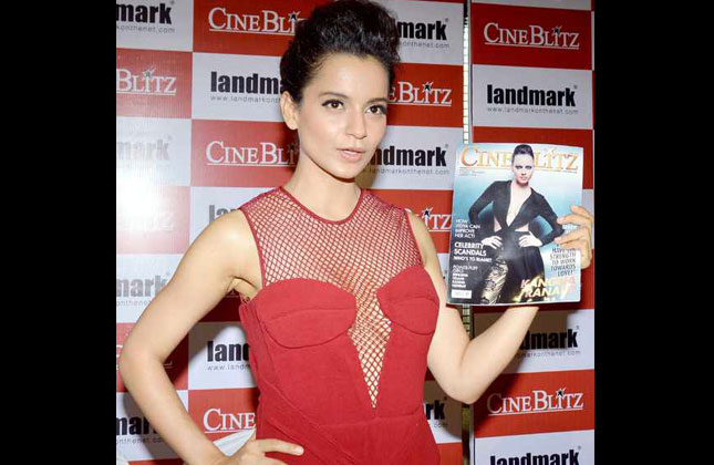 Kangana at the launch event of the cover of Cineblitz magazine.