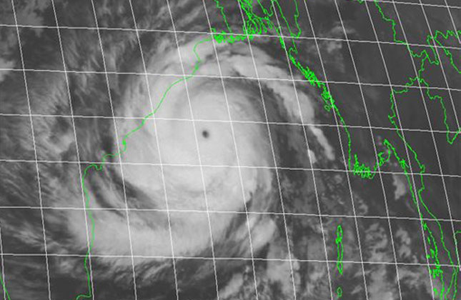 This photo provided by the U.S. Navy's Joint Typhoon Warning Center shows Cyclone Phailin. (AP Photo)
