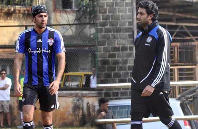 Bollywood actors Abhishek Bachchan and Ranbir Kapoor's love for football is not hidden from anyone.