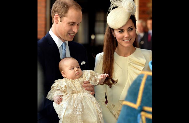 Kate selected the same designer who crafted her iconic wedding dress, and also made sure that she and her baby boy Prince George of Cambridge were matching for his royal christening.
