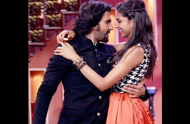 Ranveer Singh and Deepika Padukone reached the sets of Comedy Nights with Kapil for the promotion of their upcoming movie Ramleela. (Photo Vinod Singh)