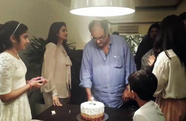 Boney Kapoor celebrated his birthday with all his four kids, wife Sridevi and the loved ones.