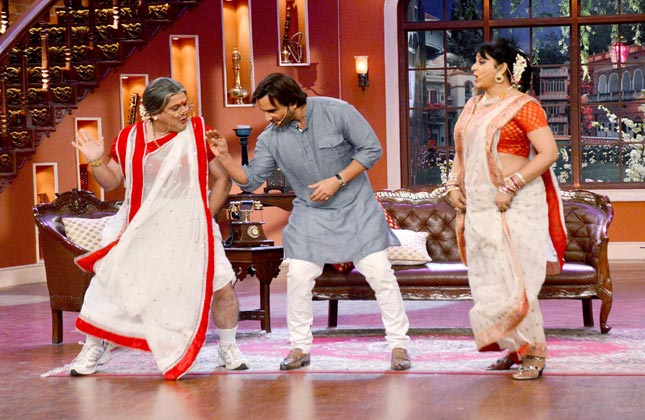The Nawab sahab Saif Ali Khan or Bullet Raja again followed the footsteps of wifey Kareena as after she promoted GTPM at Comedy Nights, he was the next guest to use the platform of Kapil's show to promote Bullet Raja.(Photo Vinod Singh)