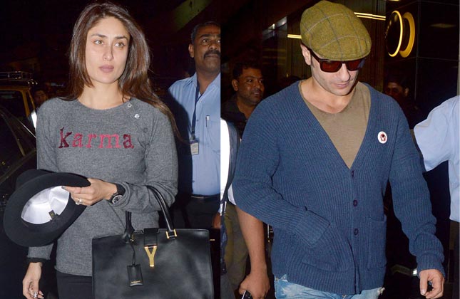 Well...With New Year approaching speedily, celebs are planning to take long breaks from their heavy work schedule. Therefore, here is our newly married couple of the year Saifeena have already taken a flight for their Swiss vacation. (Photo Vinod Singh)