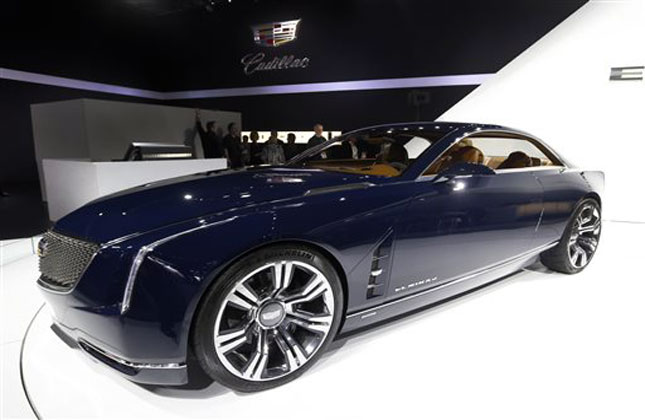 The Cadillac Elmiraj concept is shown during media previews at the North American International Auto Show in Detroit. (AP Photo)