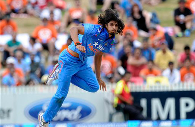 Ishant Sharma bowls against New Zealand in the second one day International cricket match at Seddon Park in Hamilton. (AP Photo)