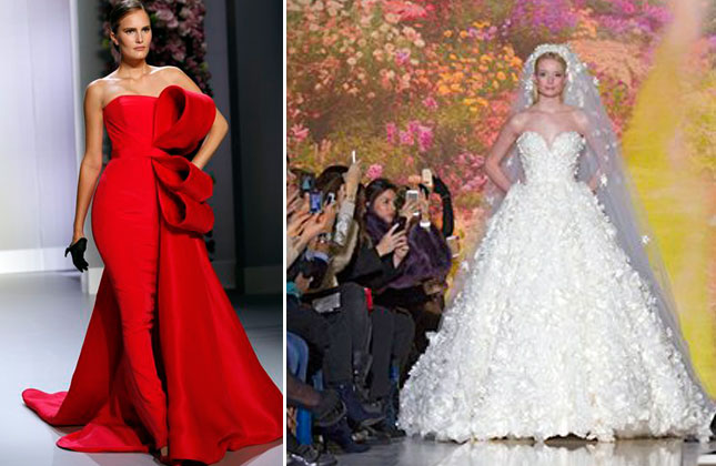 Paris Haute Couture Fashion Week Eminent designers showcased their masterpieces at the show. These are the creations by designers Ralph and Russo as part of their Spring Summer 2014 Haute Couture fashion collection. Other is the creation by Lebanese fashion designer Zuhair Murad. (AP Photo)