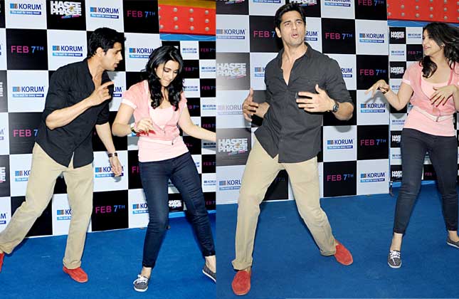 Parineeti Chopra and Siddharth Malhotra turned uncontrollable carefree dancers during the promotions of their upcoming movie 'Hasee To Phasee' at an event in mall.