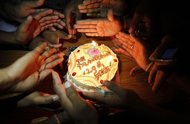 Students of Osmania University celebrated after India's ruling coalition endorsed the creation of a new state of Telangana in Hyderabad.