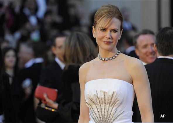 Nicole Kidman nominated for her role in Rabbit Hole arrives before the 83rd Academy Awards on Sunday, Feb. 27, 2011, in the Hollywood section of Los Angeles. (AP Photo/Chris Pizzello)