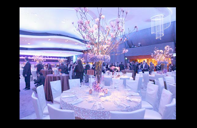 Place settings are seen as guests arrive for a preview party for the Governors Ball adjoining the Kodak Theater in Los Angeles, Calif., on Saturday, March 6, 2010. The 82nd Academy Awards will be held on Sunday. (AP Photo/Amy Sancetta)