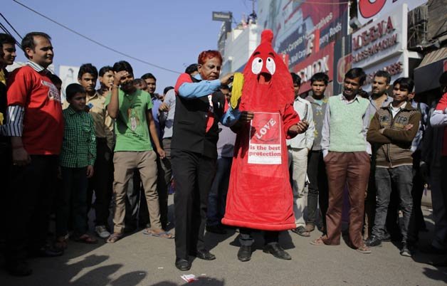 Image result for International Condom Day celebrated in Delhi