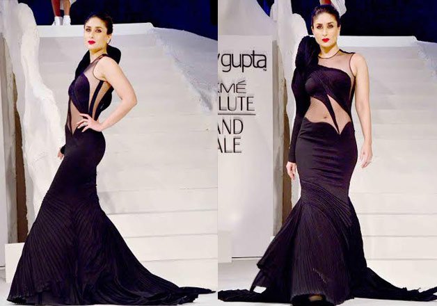 The stunning Kareena Kapoor Khan ends the Lakme Fashion Week Winter/Festive 2015 in a design from Gaurav Gupta's collection.