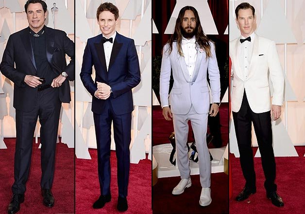 The actor who bagged himself the Best Actor Award of the night wore a sophisticated Alexander McQueen navy blue suit and seemed perfectly dressed up to kill.Also gaming for change at the red carpet were composer Hans Zimmer, Jared Leto and pop star Will.i.am.