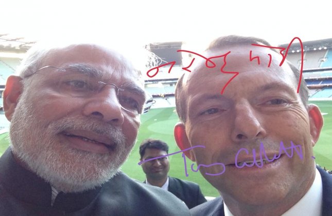 PM Narendra Modi selfie with Australian PM Tony Abbott