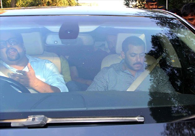 Actor Salman Khan leaves Bombay High Court after he was acquitted in 2002 Hit and Run case, in Mumbai on Thursday.
