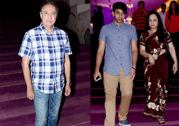 Actor Anang Desai, Smita Thackeray along with her youngest son attend the premier of 'Woh Mera Matlab Nahi Tha'.